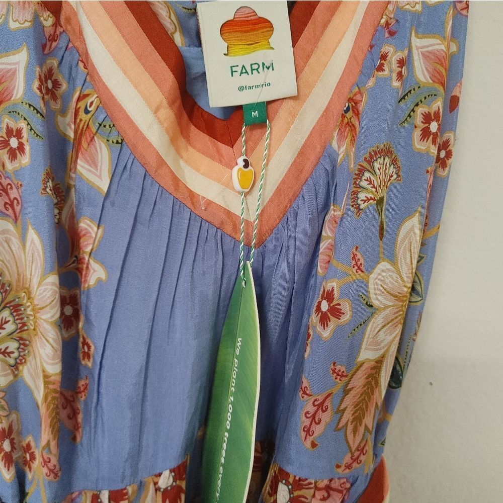 Farm Rio blue superbloom tapestry maxi dress - Picture 8 of 12